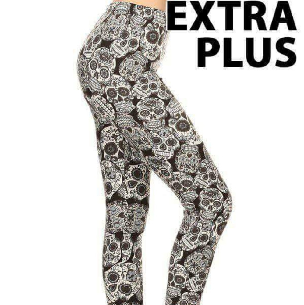 Queen/EP Small Grey Sugarskull Leggings